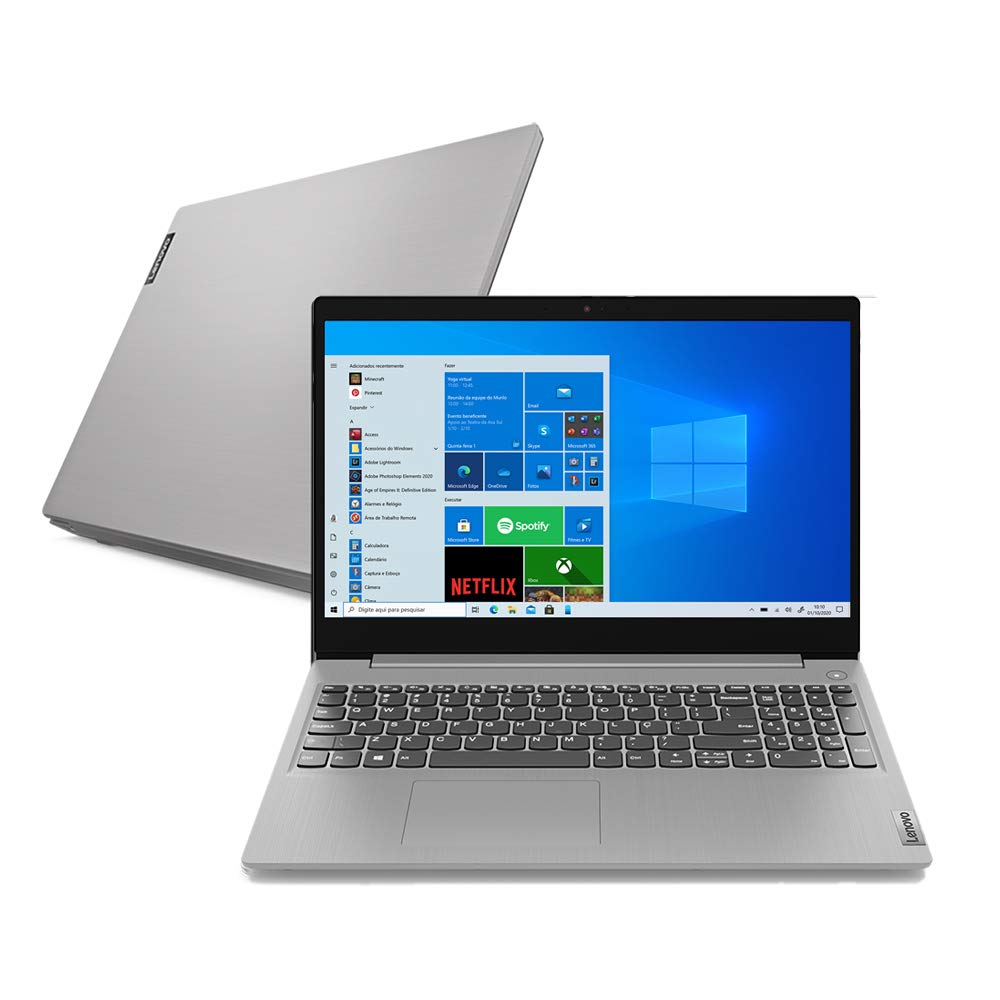 Notebook Lenovo IdeaPad 3i, Intel Core i3-10110U, 4GB RAM, 256 GB SSD, Windows 10, 15.6", Prata | Amazon.com.br